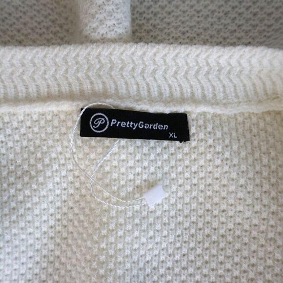 Pretty Garden Ivory Cardigan Sz XL Short Sleeve Golden Buttons New No Tags - Picture 11 of 12
